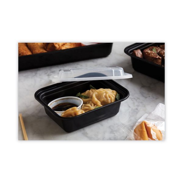 Newspring VERSAtainer Microwavable Containers, 12 oz, 4.5 x 5.5 x 1.75, Black Clear, Plastic, 150 Carton For Cheap - Image 5