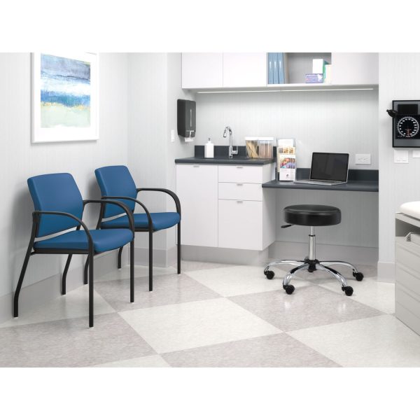 Adjustable Task Lab Stool, Backless, Supports Up to 250 lb, 17.25  to 22  Seat Height, Black Seat, Steel Base Discount - Image 2