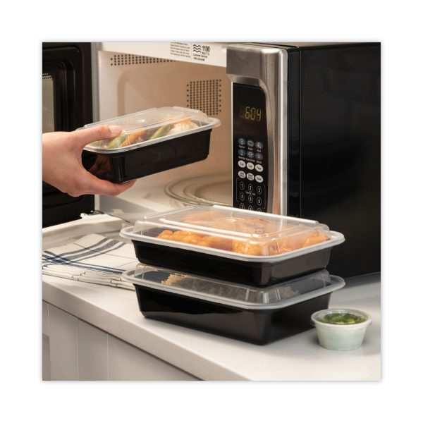 Newspring VERSAtainer Microwavable Containers, 24 oz, 5 x 7.25 x 2, Black Clear, Plastic, 150 Carton Online - Image 5