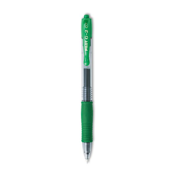 G2 Premium Gel Pen, Retractable, Fine 0.7 mm, Green Ink, Smoke Green Barrel, Dozen Supply