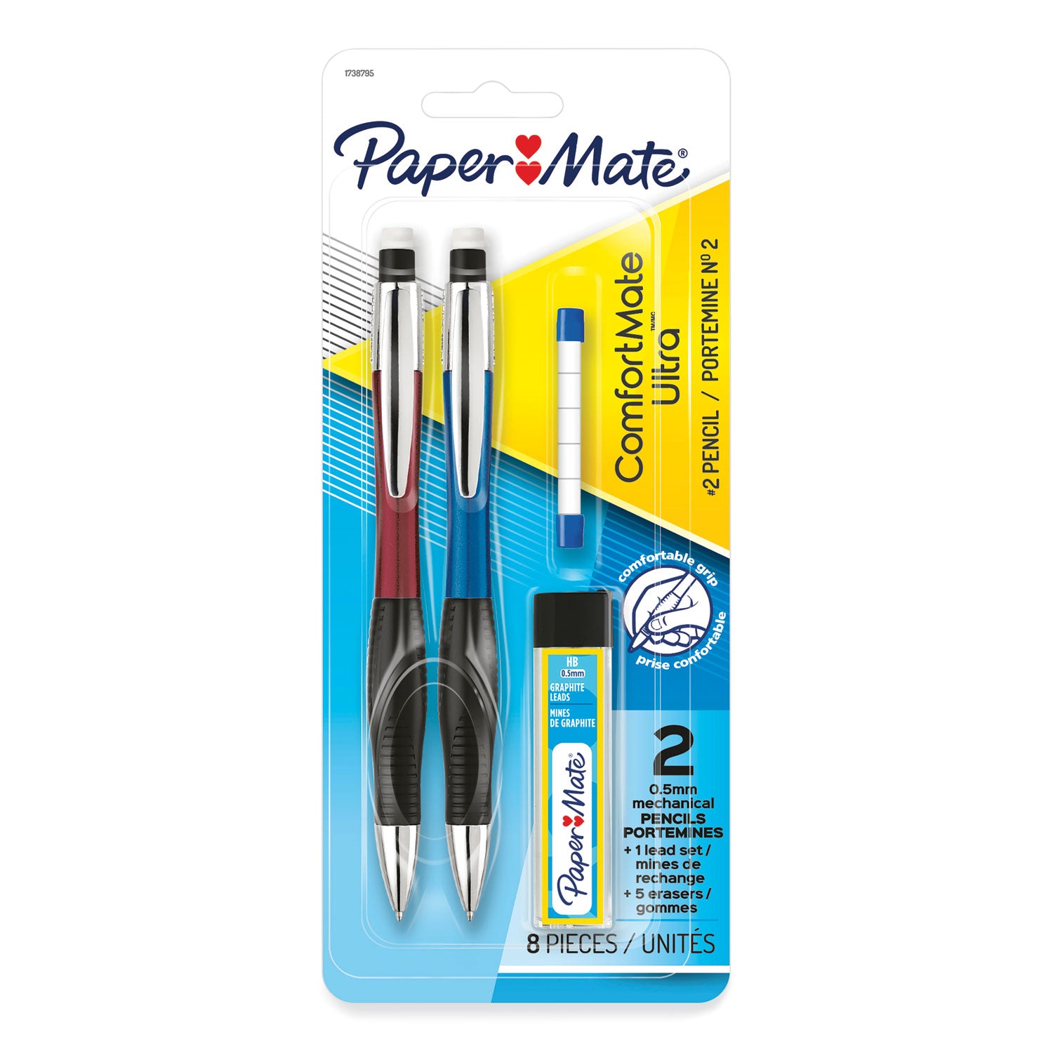 ComfortMate Ultra Pencil Starter Set, 0.5 mm, HB (#2), Black Lead, Assorted Barrel Colors, 2 Pack Cheap