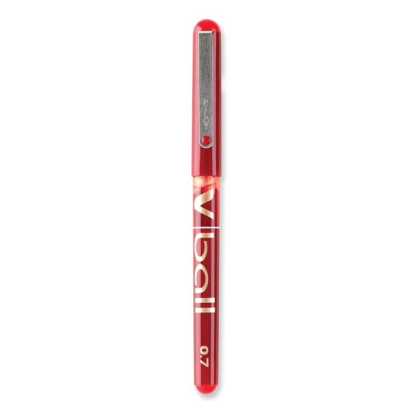 VBall Liquid Ink Roller Ball Pen, Stick, Extra-Fine 0.5 mm, Red Ink, Red Clear Barrel, Dozen For Discount - Image 3