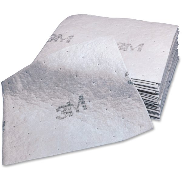 3M Maintenance Sorbent Pads - 15.5  Width x 20.5  Length - 100 Carton - Scrim - White Cheap