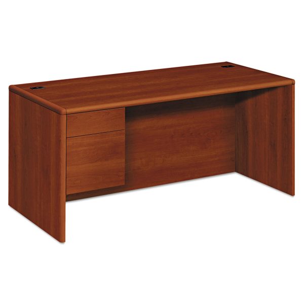 10700 Series  L  Workstation Desk with Three-Quarter Height Pedestal on Left, 66  x 30  x 29.5 , Cognac Online now