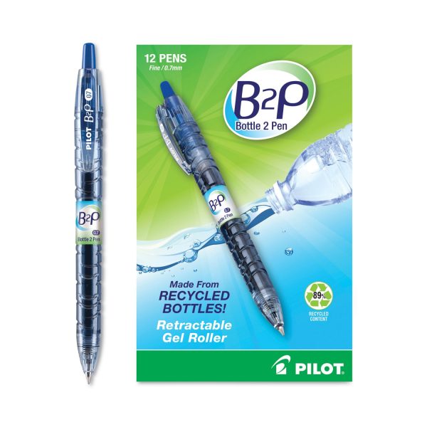 B2P Bottle-2-Pen Recycled Gel Pen, Retractable, Fine 0.7 mm, Blue Ink, Translucent Blue Barrel Cheap - Image 3