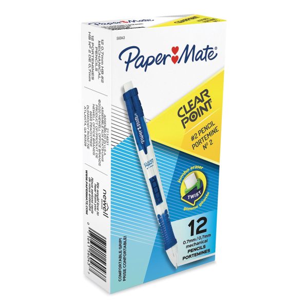 Clear Point Mechanical Pencil, 0.7 mm, HB (#2), Black Lead, Blue Barrel Cheap