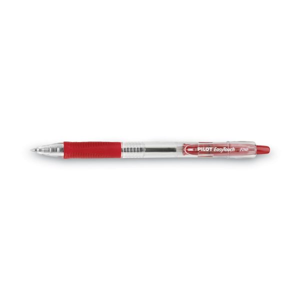 EasyTouch Ballpoint Pen, Retractable, Fine 0.7 mm, Red Ink, Clear Barrel, Dozen For Cheap - Image 3