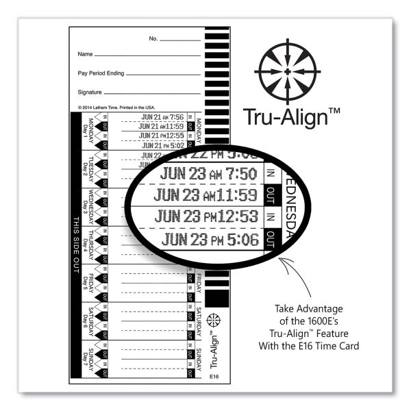 1600E Tru-Align Time Clock and Stamp, Digital Display, Dark Gray Sale - Image 4