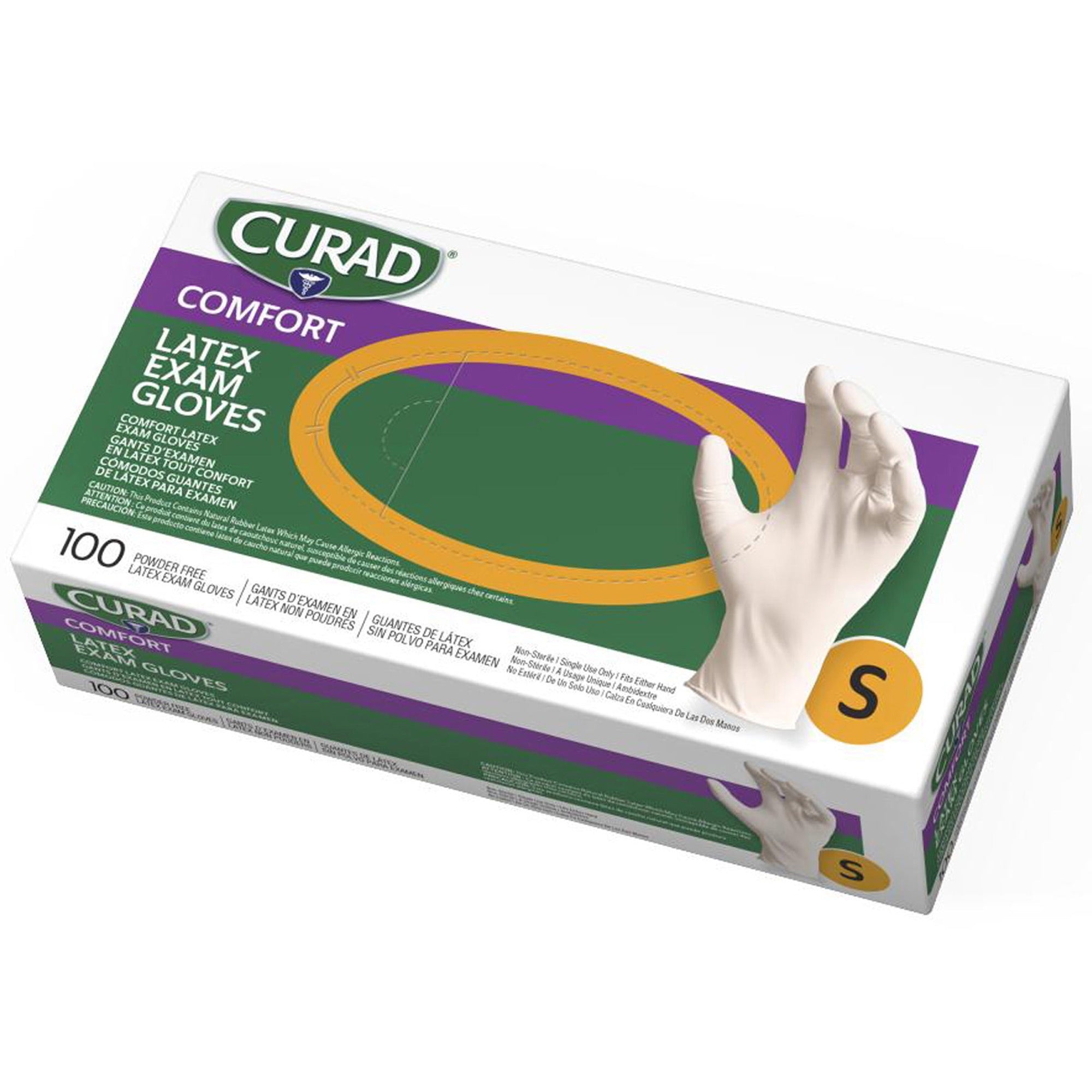 Curad Powder Free Latex Exam Gloves – Small Size – White – Textured – For Healthcare Working – 100   Box Sale