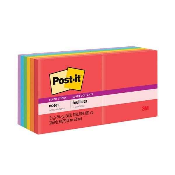 Pads in Playful Primary Collection Colors, 3  x 3 , 90 Sheets Pad, 12 Pads Pack Sale