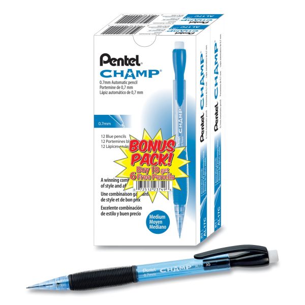 Champ Mechanical Pencil Value Pack, 0.7 mm, HB (#2), Black Lead, Blue Barrel, 24 Pack For Sale - Image 3