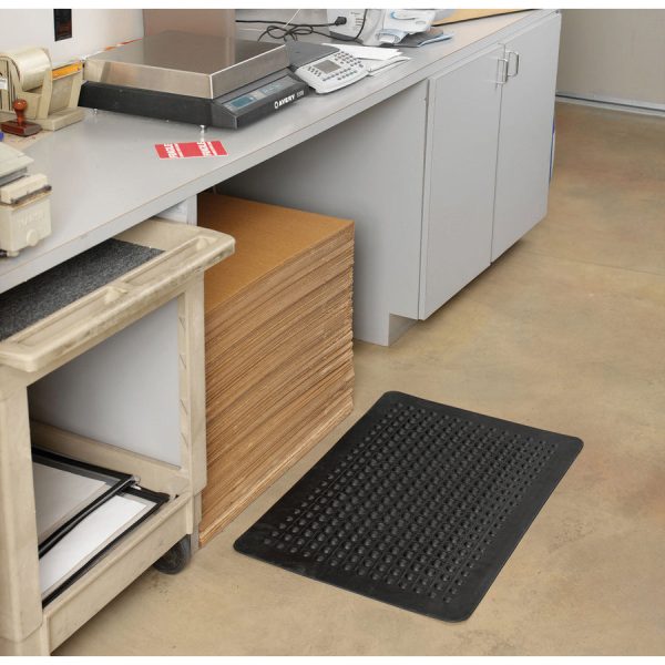 Guardian Floor Protection FlexStep Rubber Anti-Fatigue Mat - Indoor - 24  Length x 36  Width x 0.370  Thickness - Polypropylene - Black - 1Each For Cheap - Image 2
