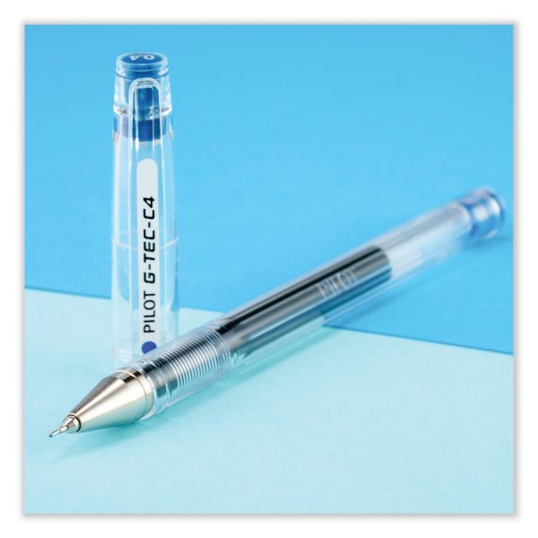 G-TEC-C Ultra Gel Pen, Stick, Extra-Fine 0.4 mm, Blue Ink, Clear Blue Barrel, Dozen Cheap - Image 3