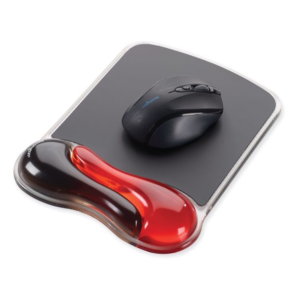 Duo Gel Wave Mouse Pad with Wrist Rest, 9.37 x 13, Red Online - Image 4